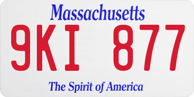 MA license plate 9KI877