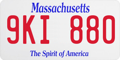 MA license plate 9KI880