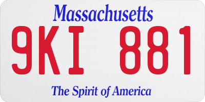 MA license plate 9KI881