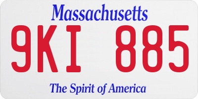 MA license plate 9KI885