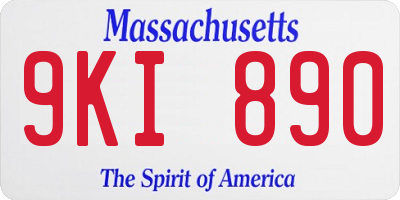MA license plate 9KI890