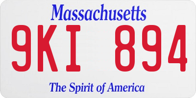 MA license plate 9KI894