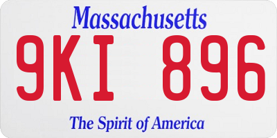 MA license plate 9KI896