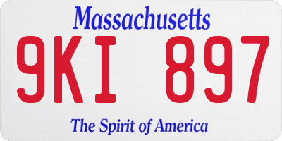 MA license plate 9KI897