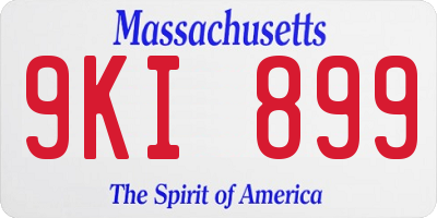 MA license plate 9KI899