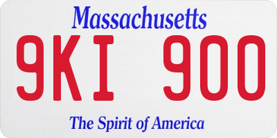MA license plate 9KI900