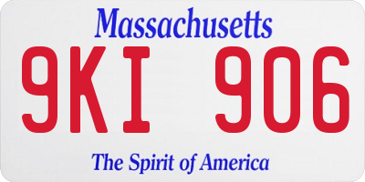MA license plate 9KI906