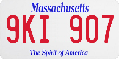 MA license plate 9KI907