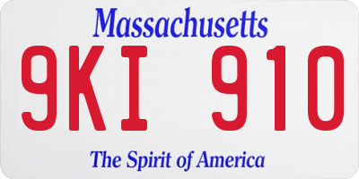 MA license plate 9KI910