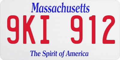 MA license plate 9KI912