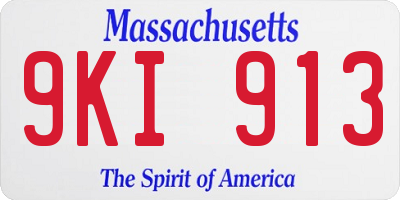 MA license plate 9KI913