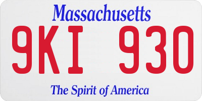 MA license plate 9KI930
