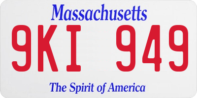 MA license plate 9KI949