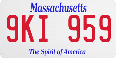 MA license plate 9KI959