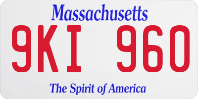 MA license plate 9KI960