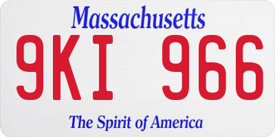 MA license plate 9KI966