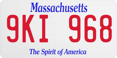 MA license plate 9KI968