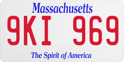 MA license plate 9KI969