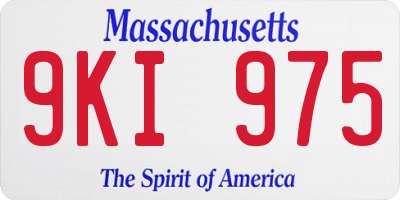 MA license plate 9KI975