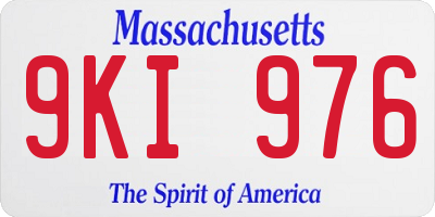 MA license plate 9KI976