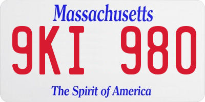 MA license plate 9KI980