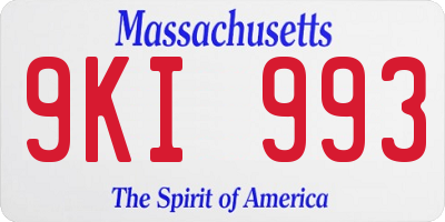 MA license plate 9KI993
