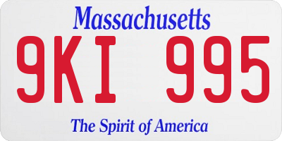 MA license plate 9KI995