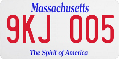 MA license plate 9KJ005