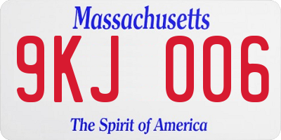 MA license plate 9KJ006
