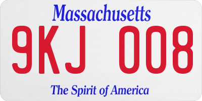 MA license plate 9KJ008
