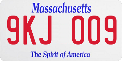 MA license plate 9KJ009