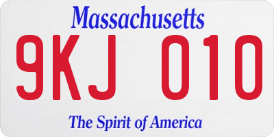 MA license plate 9KJ010