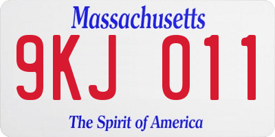 MA license plate 9KJ011