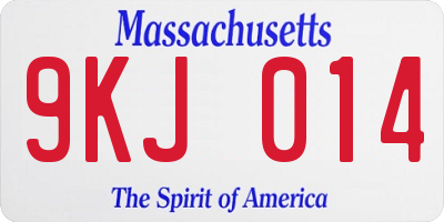 MA license plate 9KJ014