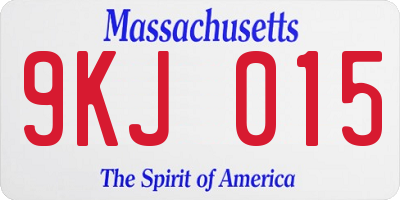 MA license plate 9KJ015