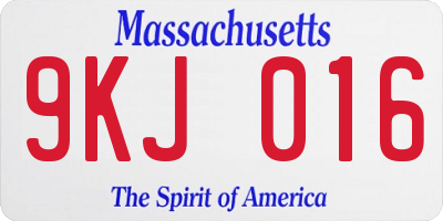 MA license plate 9KJ016