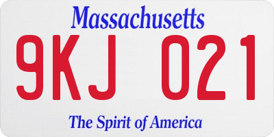 MA license plate 9KJ021