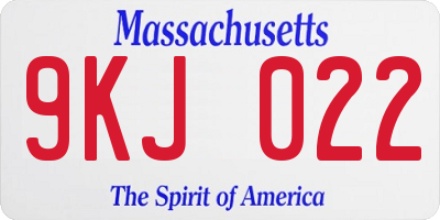 MA license plate 9KJ022