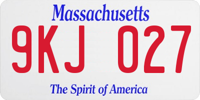 MA license plate 9KJ027