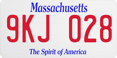 MA license plate 9KJ028