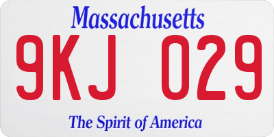 MA license plate 9KJ029