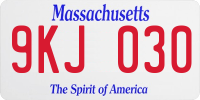 MA license plate 9KJ030
