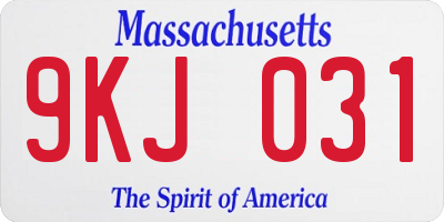 MA license plate 9KJ031