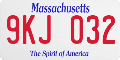 MA license plate 9KJ032