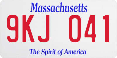 MA license plate 9KJ041
