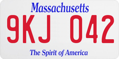 MA license plate 9KJ042