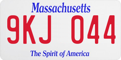 MA license plate 9KJ044