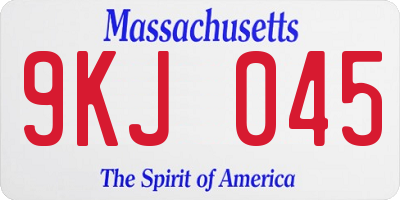 MA license plate 9KJ045