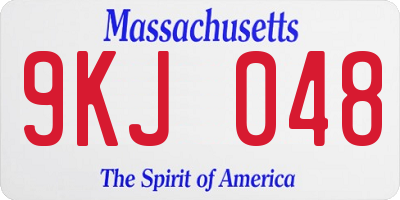 MA license plate 9KJ048