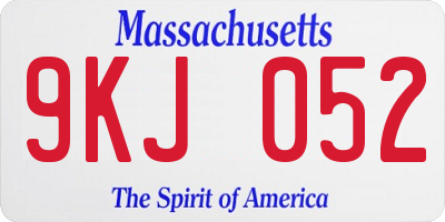 MA license plate 9KJ052